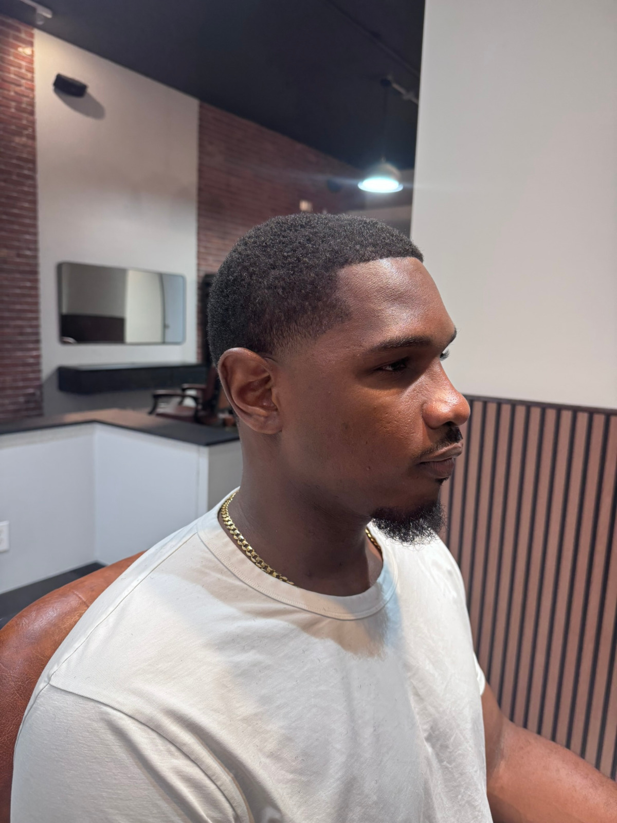 Before and after men’s haircut
